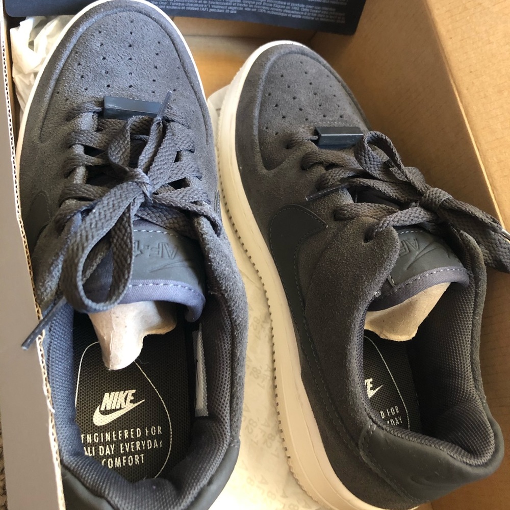 Gray Suede Nike Air Force 1, Size 7 Womens